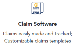 Claim Software
Claims easily made and tracked; Customizable claims templates